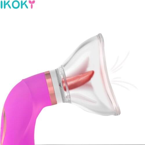 Real Tongue Lick Suck Cup Vibrators Sex Toys for Women Nipple Massager Breast Enlargement Machine Female Masturbator Erotic Shop