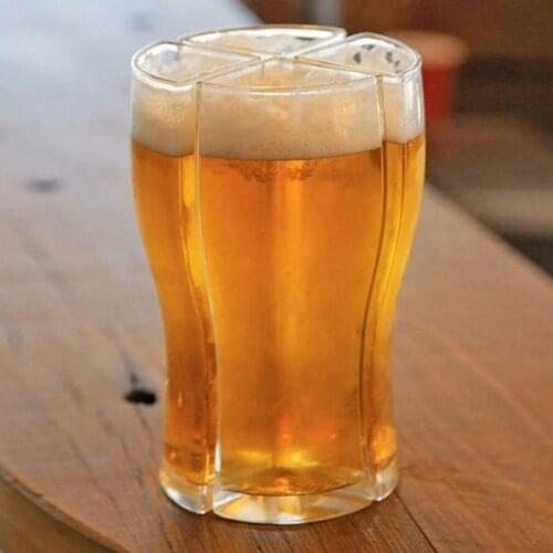 Super Schooner Beer Glasses Mug Cup Separable 4 Part Large Capacity Thick Beer Mug Glass Cup Transparent For Club Bar Party Home