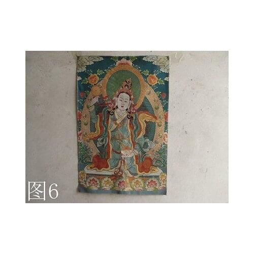Tibet, silk embroidery thangka guanyin bodhisattva / 6
