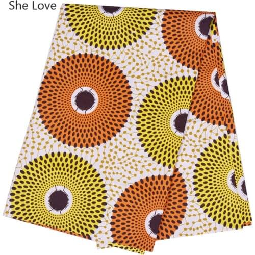 Chzimade 6Yards/lot Ankara African Wax Prints Fabric High Quality Batik Polyester Fabric Diy Garments Craft Making Accessories