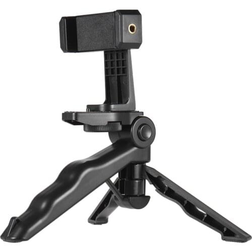 Universal Mini Phone Tripod Stand Handheld Grip Stabilizer with Adjustable Smartphone Clip Holder Bracket for iPhone Samsung