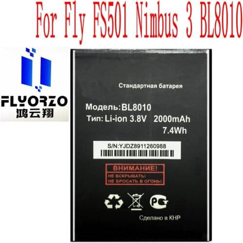 High Quality 2000mAh BL8010 Battery For Fly FS501 Nimbus 3 BL8010 Mobile Phone