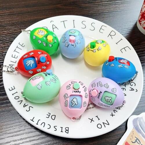 Fun Cute Car Bag Key Holder Keyring Cartoon Stone Scissors Cloth Fist Change Face Twisted Egg Keychain Women Children Toy Gift