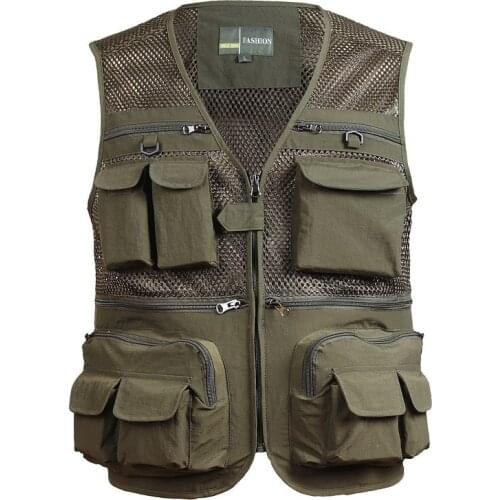 Multi-Pocket Fishing Vests Spring Summer Outdoor Sports Quick Dry Breathable Mesh Jackets Men Photography Nylon Hiking Vests