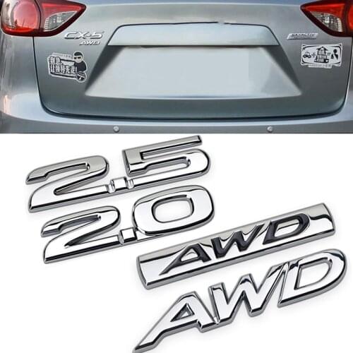 1 Piece Side Rear Trunk Emblem for Mazda 2.0 2.5 AWD 6 2 5 3 CX 5 CX3 CX4 CX7 CX9 Atenza RX7 MX3 Protege Axela Chrome 3D Decal