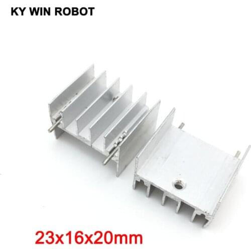 10pcs white Aluminium TO-220 23x16x20mm Heatsink TO 220 Heat Sink Transistor Radiator TO220 Cooler Cooling 23*16*20MM With 2pin