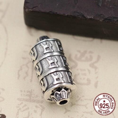 100% s925 sterling silver Beads pendant personality high-end fashion style six word style DIY jewelry accessories 2018 new hot