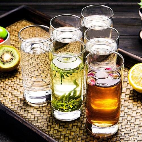 6pcs Transparent Juice Glass Cup Cold Drinking Water Cup Glass Set Teacup Cocktail Milk Cup Beer Mug Canecas Kitchen Accessories