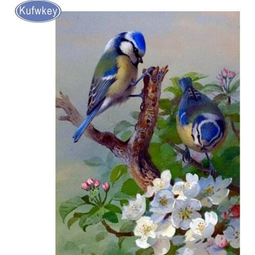 Diamond Painting Cross Stitch Birds flower Diamond Embroidery Animals 5D DIY Mosaic Full square Drill Rhinestone Decoration Home