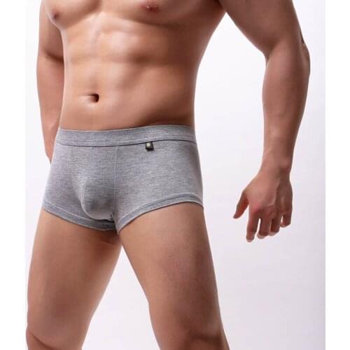 Modal Underwear Men Soft Boxershort Men Sexy Bulge Pouch Boxers Mens Underpants Male Solid Underwear Modal Penis Pouch Trunks