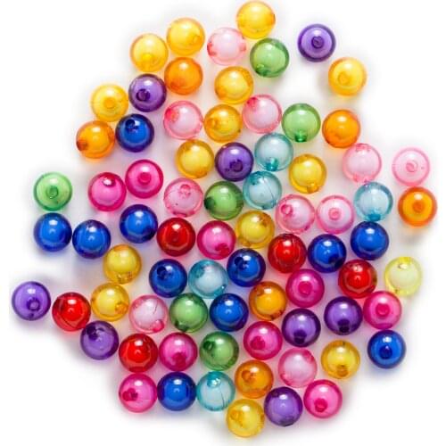 Random Mixed Acrylic Round Shaped Women Children DIY Bracelet Necklace Spacer Beads Findings Jewelry Making 8-20mm