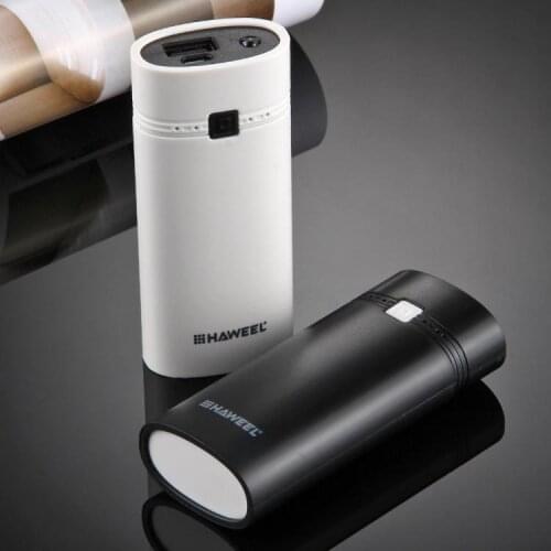 2 Slot HAWEEL 18650 Battery Portable Charger Case With USB Interface Output and Indicator Light ABS material lightweight design