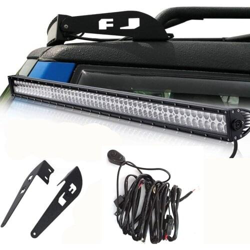 For 2007-2014 Toyota FJ Cruiser 52" 300W LED Work Light Bar With Roof Upper Mount Brackets Free Wire Harness Kit