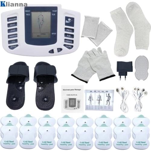 Electric Tens Muscle Stimulator Digital Muscle Therapy Full Body Massage Relax 16pads Pulse Ems Acupuncture Health Care Machine
