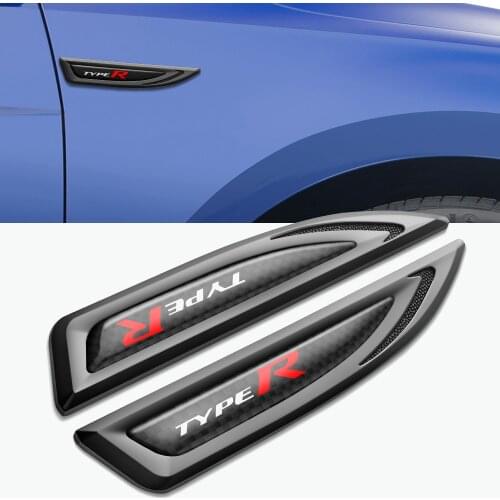 2pcs Emblem Logo TYPE R Side Fender Sticker For Honda Civic Type R GT Sport Line Car Styling Front Side Nameplate Sticker Decals