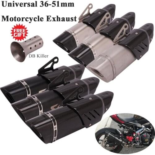 Motorcycle Exhaust Escape Modified Uiversal 51mm Moto Laser Marking Carbon Fiber Muffler Scooter DB Killer For R3 RC390 Z900 ATV