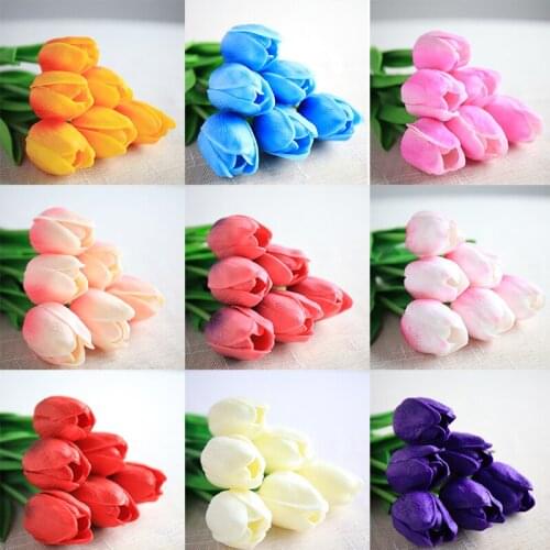 6Pcs Artificial Tulip silk flowers Branch romantic real touch flowers home decor wedding table decoration valentine decoration