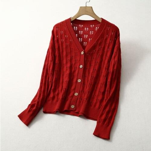 64%Silk Spring cardigan Knitted womens cardigans V-neck Silk blending women knitting sweaters Long sleeve Oversized cardigan