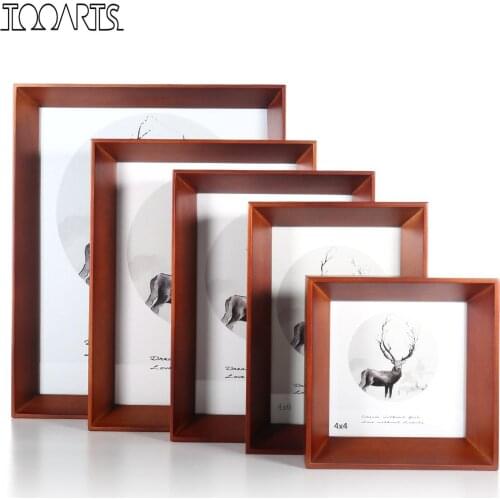 Brown Wood photo frame Real Glass Display Picture Framework picture frames wall photo frame Office Home Decor