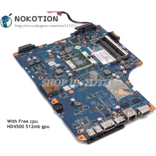 NOKOTION For Toshiba Satellite L500 L505 Laptop Motherboard 15.6 inch HM55 DDR3 HD4500 Free cpu K000092520 NSWAA LA-5322P