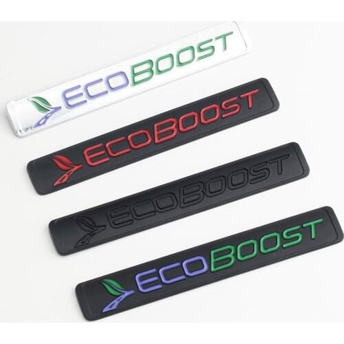 3D Metal Ecoboost Car Rear Truck Side Fende Emblem Badge Sticker Decals For Ford S-MAX Escort Ecosport Engine Focus Car Styling
