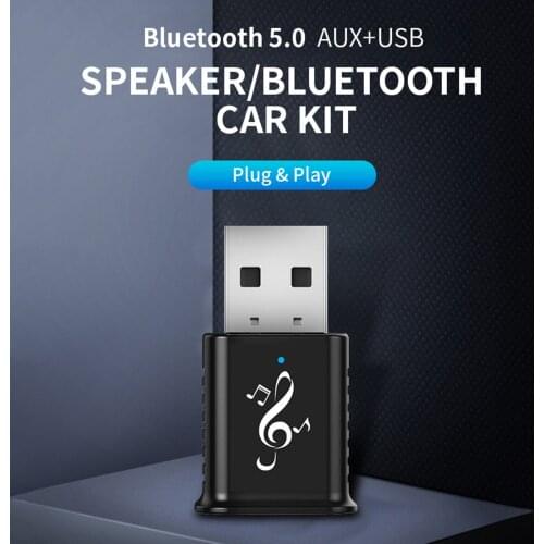 Mini car bluetooth adapter 3.5aux bluetooth receiver, stereo can call USB bluetooth dual output, no transmitting function