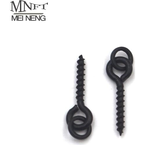 MNFT 30Pcs 13mm Carp Fishing Chod Boilie Screw With Solid Ring Pop Up Peg Pellet Holder Bait Stop Matte Black Terminal Tackle