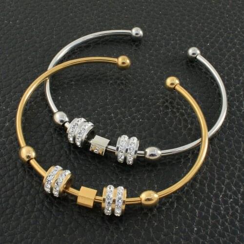 Fashion Stainless Steel Jewelry Simple Bangle Bracelet Gold Color Hot For Women Gift BEIZATBA