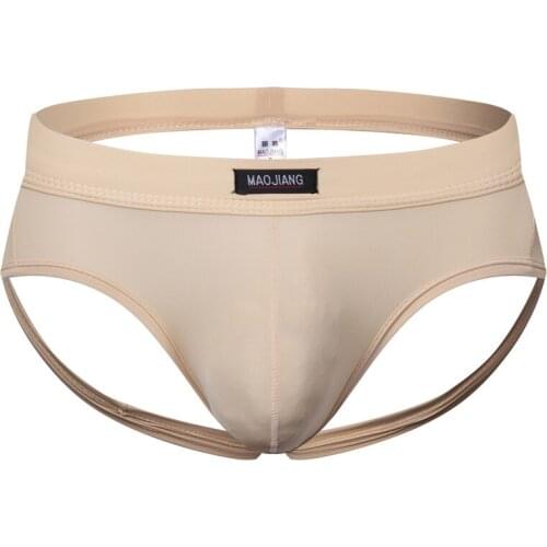 Men Sexy Underwear Jockstraps Nylon Solid Breathable Mens Briefs Comfortable Gay Underwear penis Cueca Male Panties Shorts