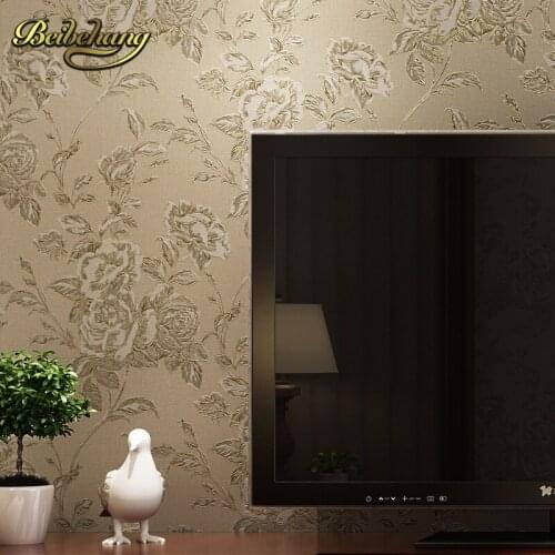 Beibehang wall paper. French Pune cozy flower garden bedroom living room TV background wallpaper shop for environmental non-wove