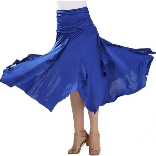 Solid Color Irregular Dance Practice Performance Dance Skirt Latin Dance Ballroom Dance Ballroom Dance Big Swing Skirt