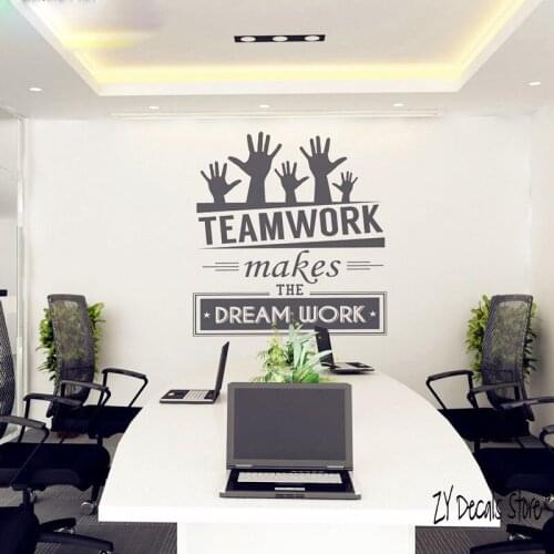 Office Company Wall Stickers Vinyl Decal Art Mural Room Decor Team Work Quotes Inspirational Quote Wall Decor L543