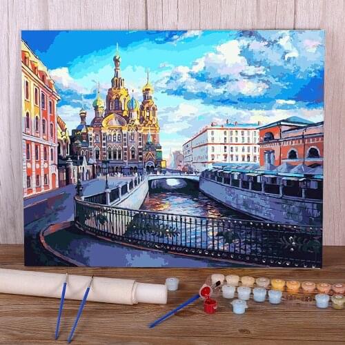 Landscape Paint By Numbers Kit Acrylic Paints 50*70 Painting On Canvas Home Decor For Kids For Handiwork