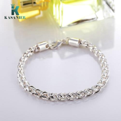 Wholesale silver bracelets silver jewelry fashion bracelets for men and women glamour infinite