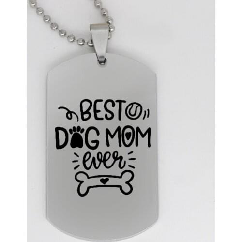 Ufine jewelry mom gift pendant army card best dog mom ever stainless steel customed necklace N4199