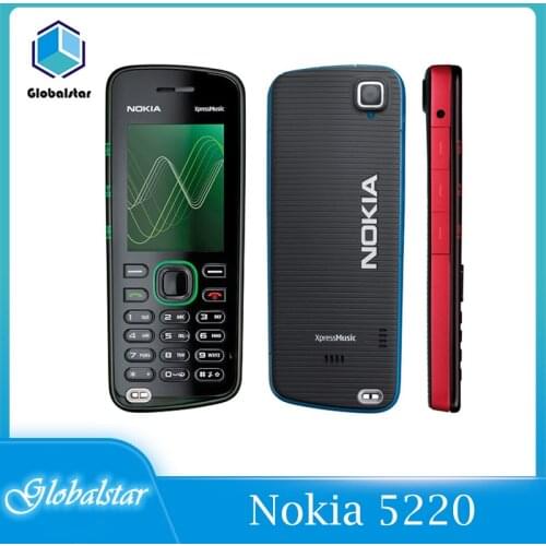 Nokia 5220 Refurbished Original Unlocked Mobile Phone Unlocked 5220 FM MP3 Bluetooth Cellphone One Year Warranty Free shipping