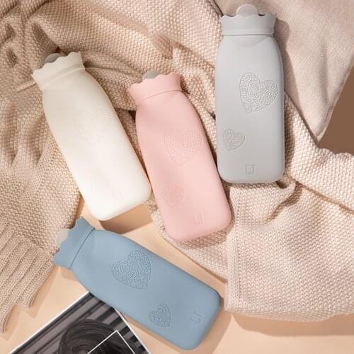 Explosion-proof Hot Water Bag Large Leakproof Silicone Hands Feet Warmer Water-filling Hot Water Pouch Bottle for Winter