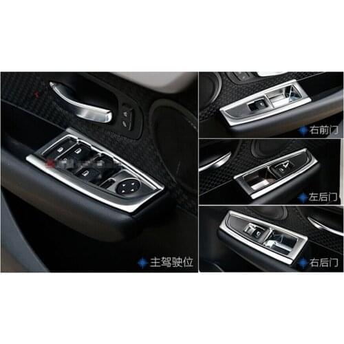 Yimaautotrims Window Lift Switch Button Panel Cover Trim For BMW 2 Series Tourer F45 F46 2015 - 2019 220i 228i ABS Pearl Chrome