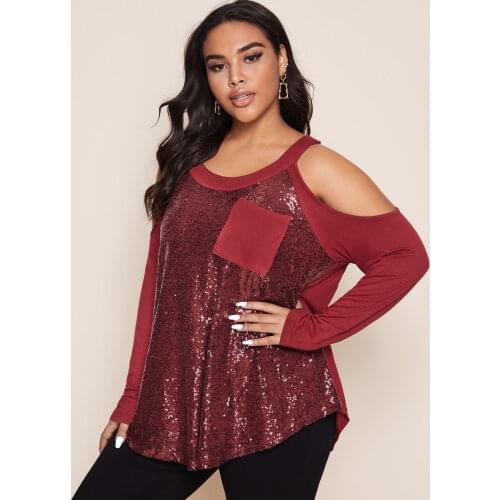 2021 new womens bead embellishment sleeve long sleeve T-shirt