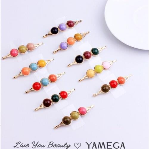 Fashion Gold Hairpins Hair Clips Barrette Headpiece Beadrd Hair Pins For Women Girls Ornaments Hairgrips Headdress Hair Jewlry