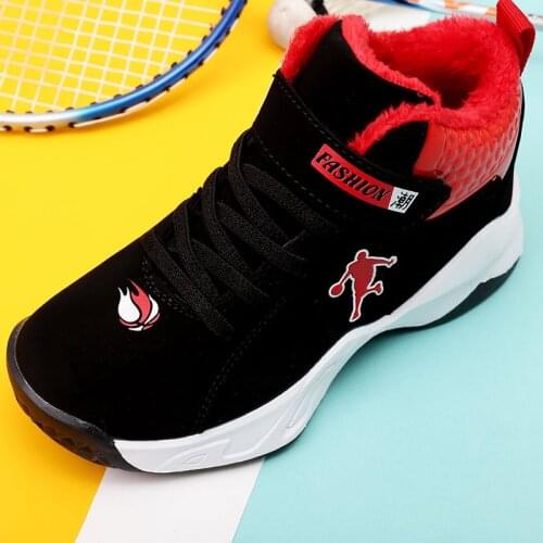 Winter Children Shoes For Boys Sneakers Kids Casual Shoes Girls Sneakers Basketball Sport Plush Lining Warm Trainers Footwear
