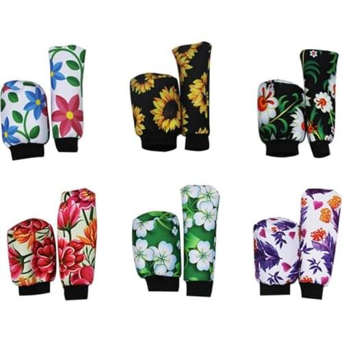 1 Set Round Stall Universal Sunflower Print Handbrake Cover Stall Cover Two-piece Set-spring Warm Blossom Series