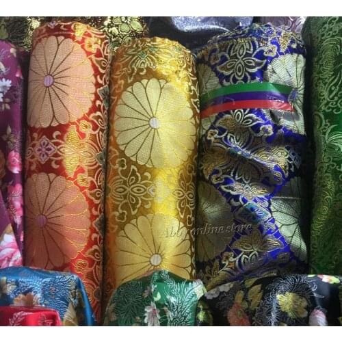 150*50cm Chinese Peony Floral Satin Jacquard Brocade Fabric Costume