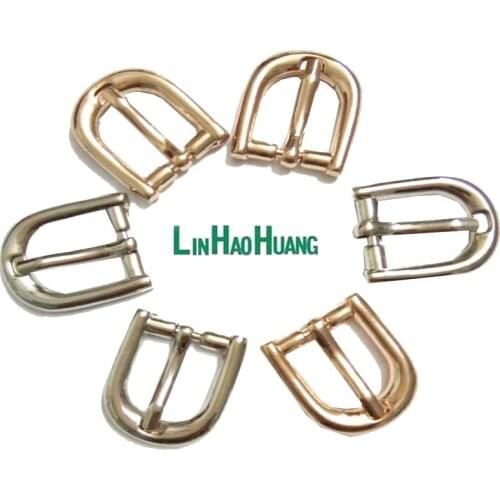 High quality 20pcs/lot 14mm heavy small metal shoe buckle pin belt buckle shinny silver/gold color free shipping 2016040801