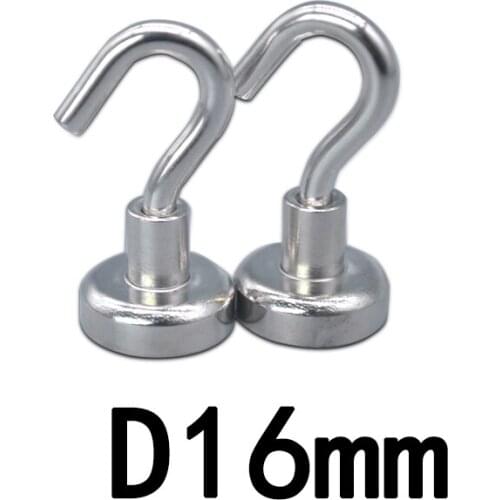 3/5/10Pcs D16 NdFeB strong magnet strong magnetite high strength round perforated suction cup hook large salvage strong magnet