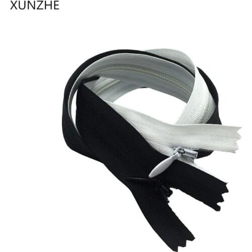 30pcs Black/White Nylon Coil Invisible Zippers Fastener Tailor Sewing Tools Close End Zippers For Sewing Accessories 11 Size