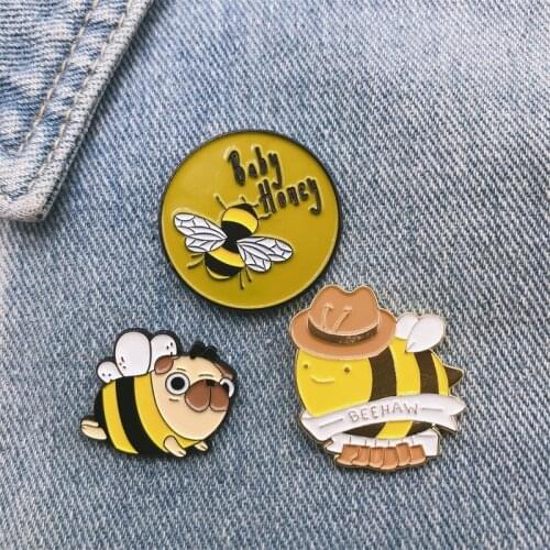 Cartoon Cute Sweet Animal Bee Round Bird Butterfly Brooch Clothes Bags Pin Alloy Badge Fashion Woman Jewelry Gift For Friends
