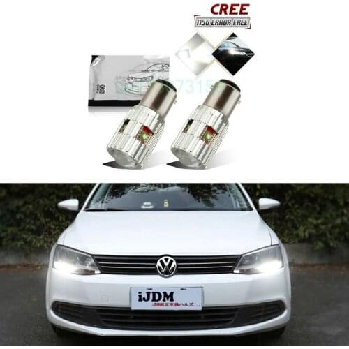 CANbus Error Free 1200 Lumens HID White 1156 7506 S25 LED Bulbs for Volkswagen MK6 Jetta Daytime Running Lights,6000K 12V
