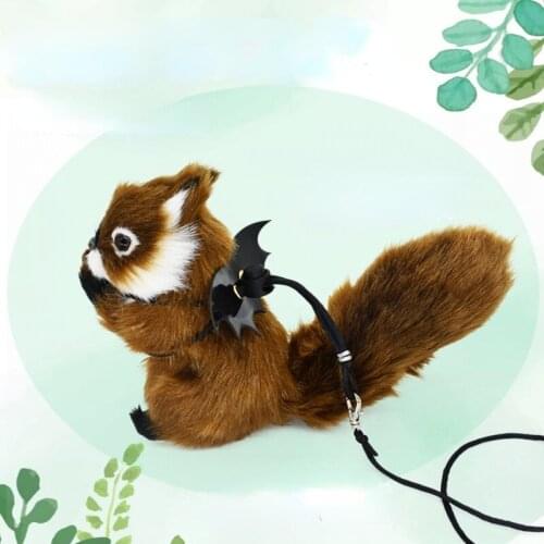1.5m Bat Decoration Adjustable Traction Rope Strap Split Anti-bite Squirrel Chain Neck Collar Hamster Out Slip Rope