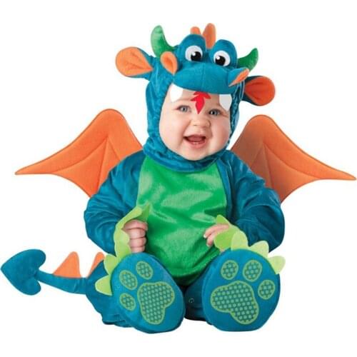 Baby halloween outfit dinosaur romper Dinky Dragon photo props Christmas costume toddler hoodies clothing for babies